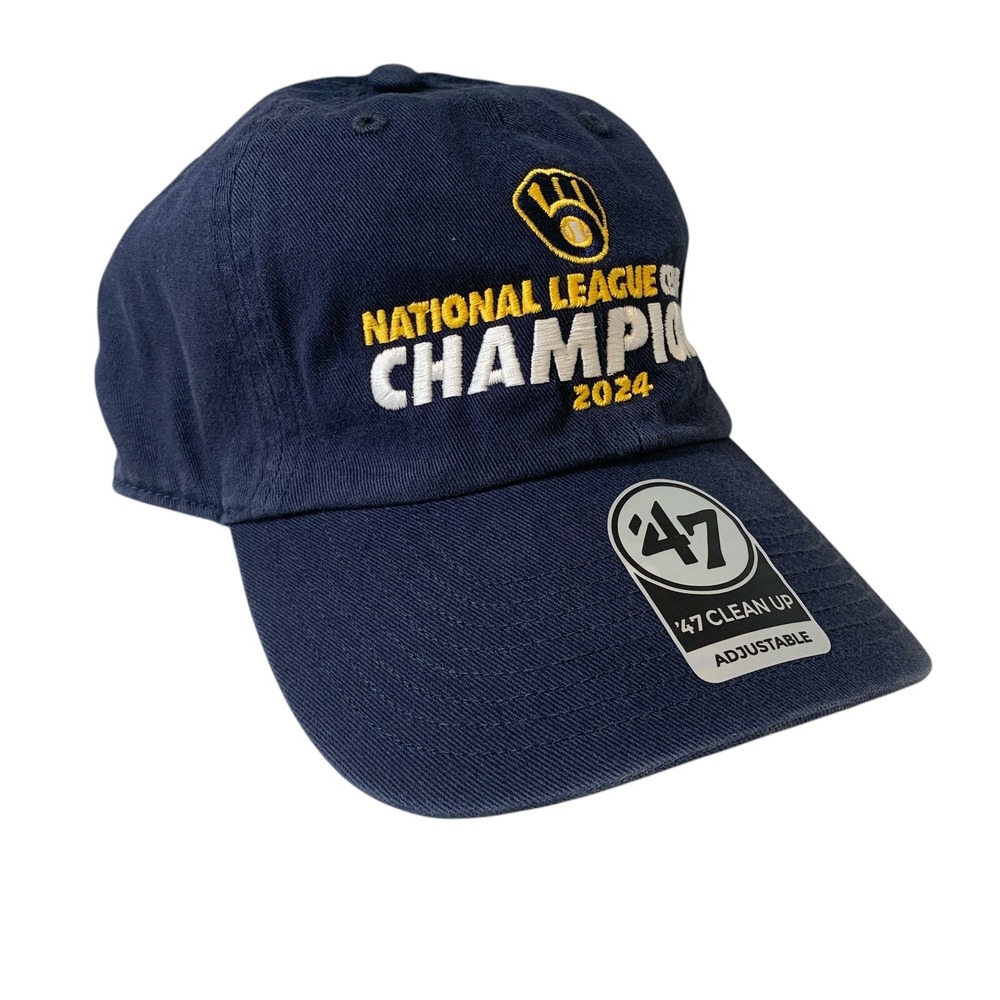 '47 Brand Milwaukee Brewers MLB 2024 Postseason Clean Up Adjustable Hat Cap OSFM